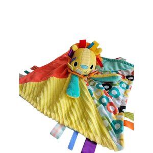Bright Starts Lion Lovey Plush Baby Security Blanket W/ Colorful Tags